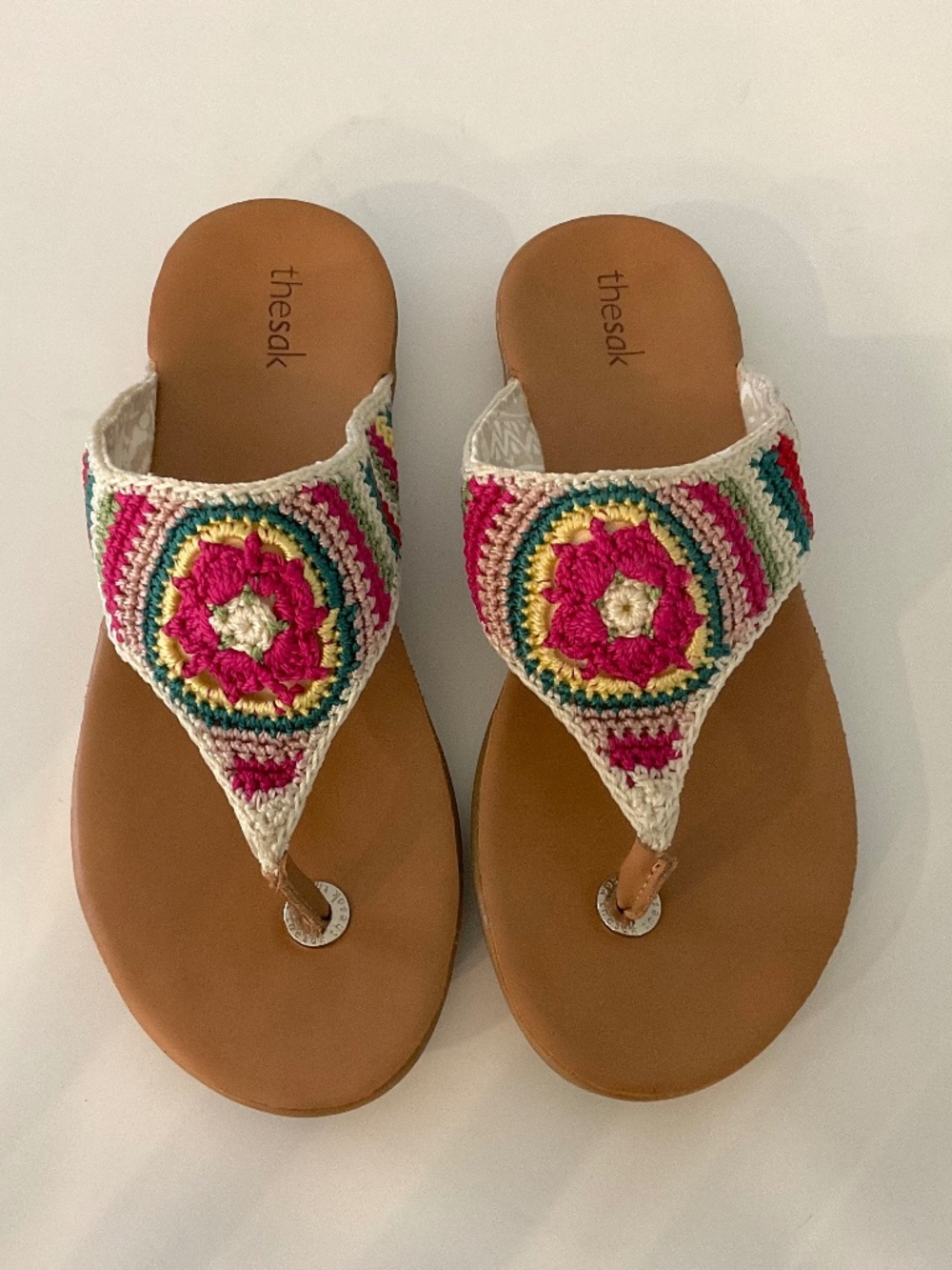 THE SAK Shana Crochet Thong Sandal Size 9
